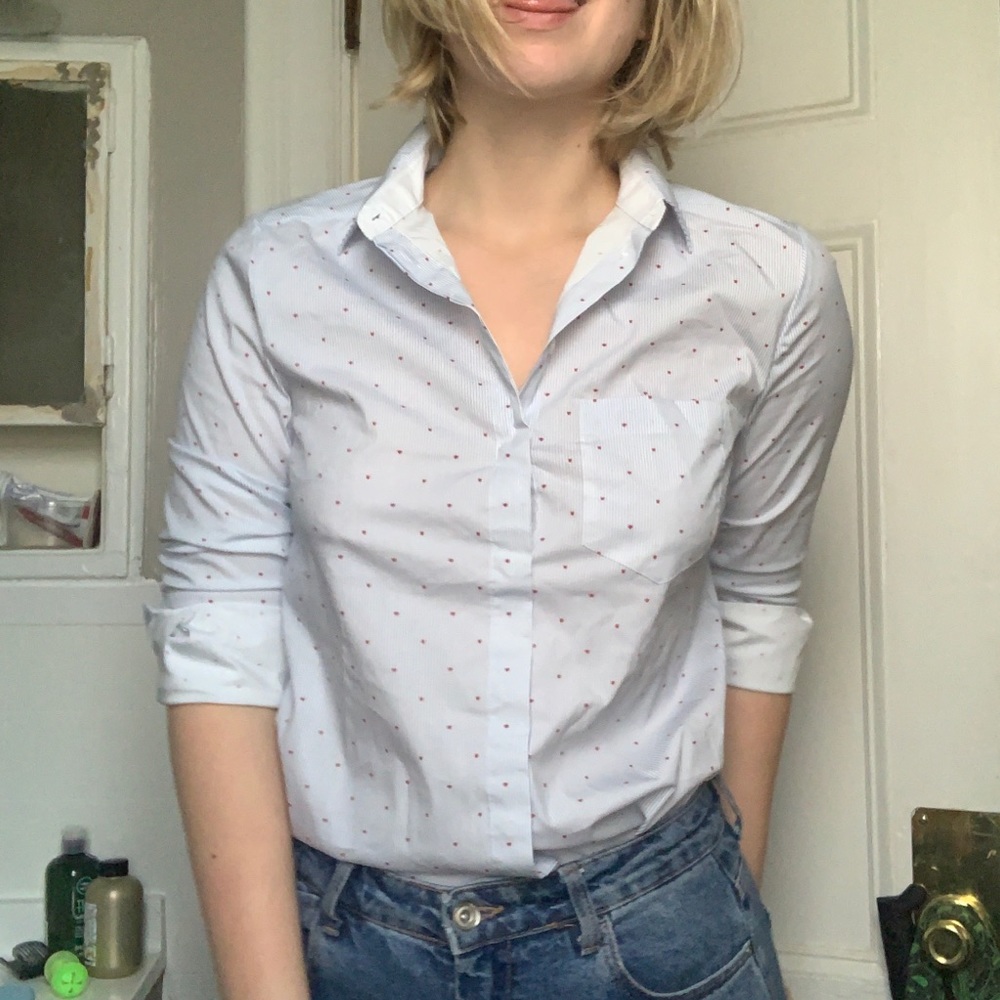 Heart print shirt